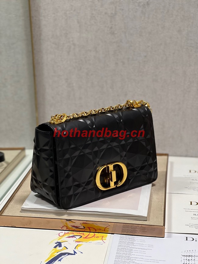 MEDIUM DIOR CARO BAG Cannage Calfskin with Diamond Motif M9242UW black&gold