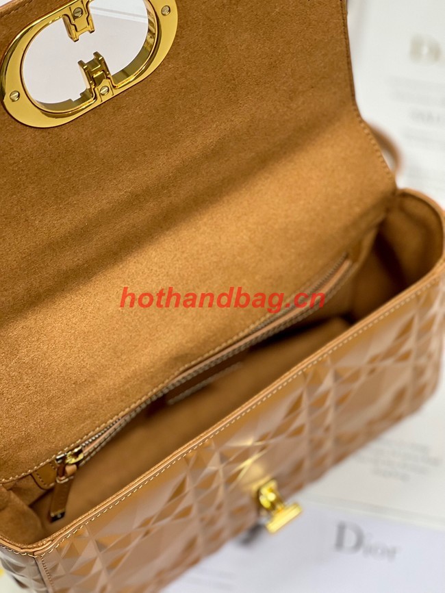 MEDIUM DIOR CARO BAG Cannage Calfskin with Diamond Motif M9242UW brown&gold