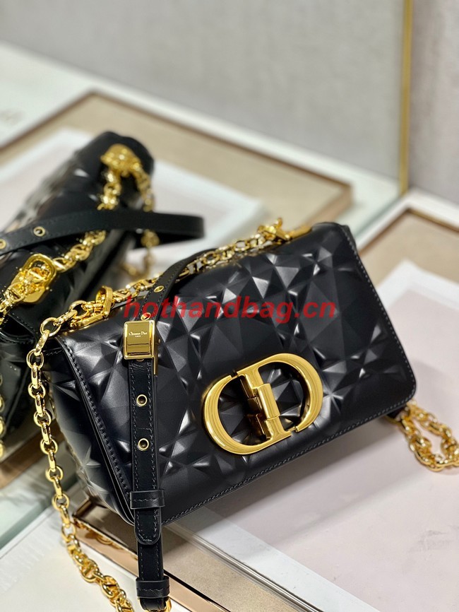 SMALL DIOR CARO BAG Cannage Calfskin with Diamond Motif M9243UW black&gold