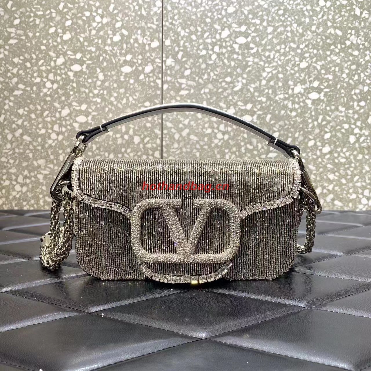 VALENTINO MINI LOCO imitation crystal shoulder bag WB0K55