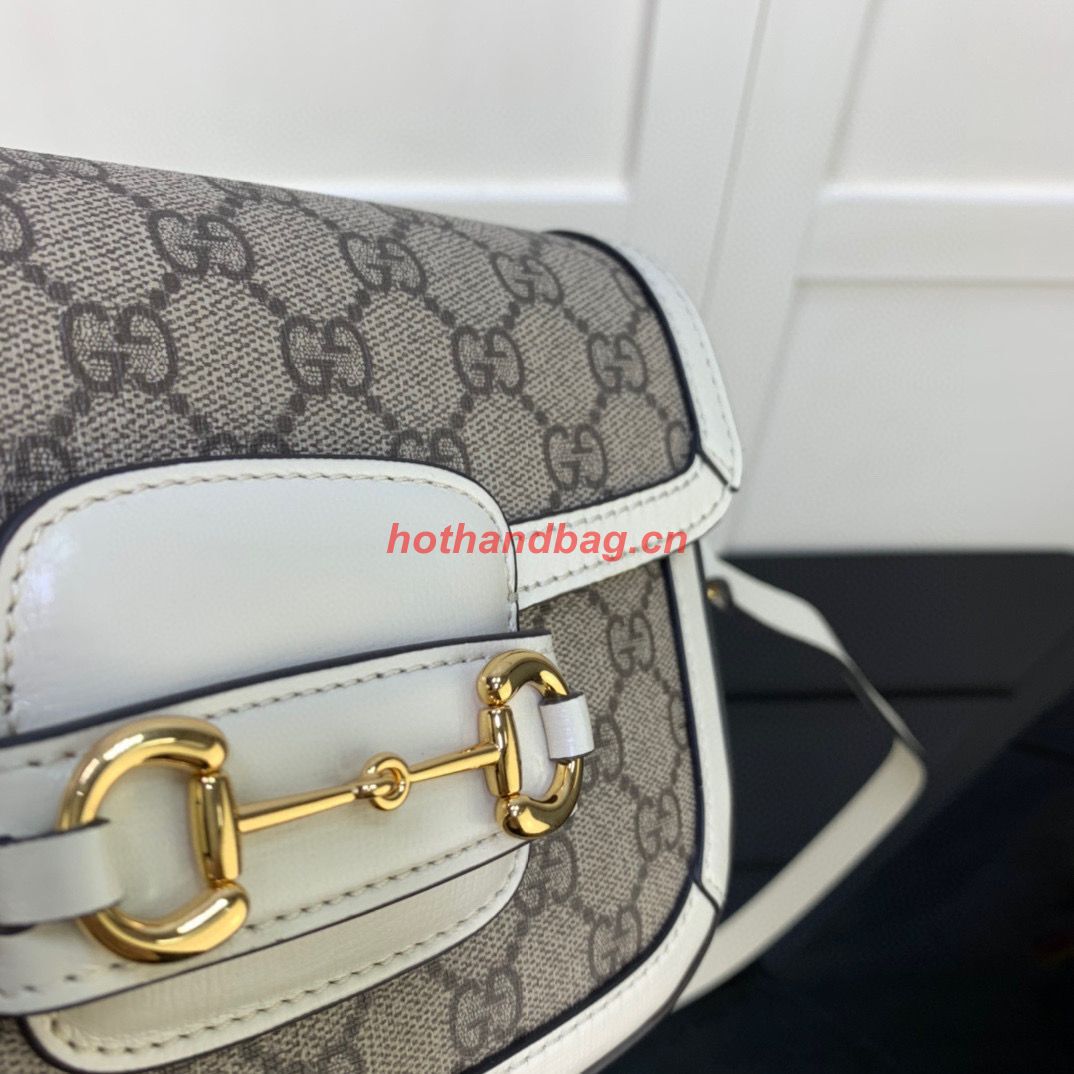 Gucci Horsebit 1955 GG mini bag 658574 white