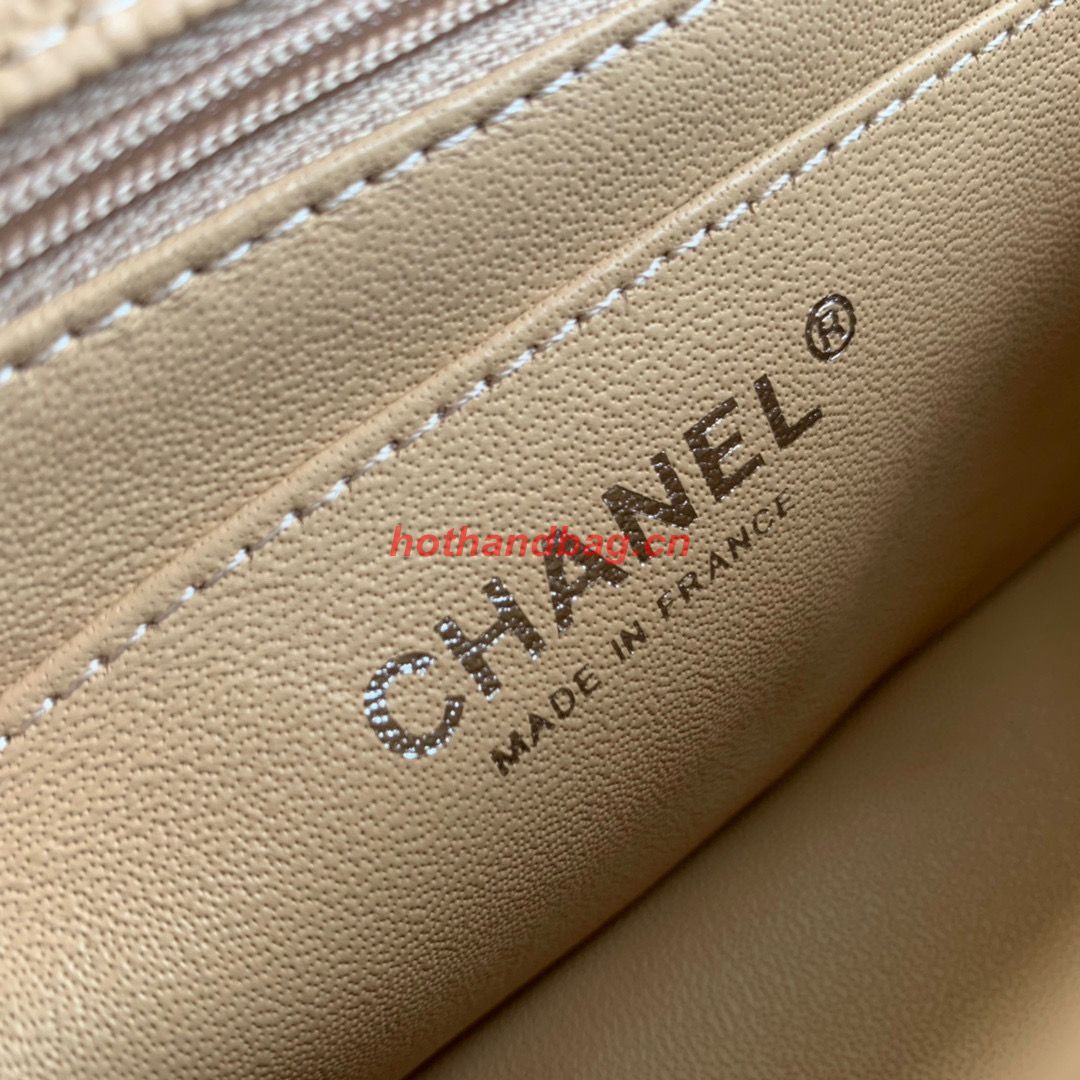 Chanel Original Caviar Leather Flap cross-body bag CF1116 Apricot & Silver chain