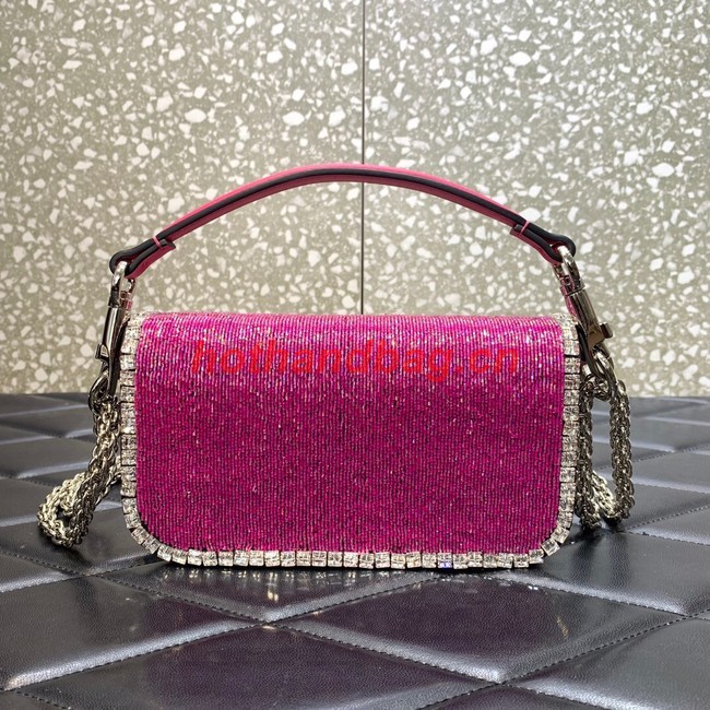 VALENTINO MINI LOCO imitation crystal shoulder bag WB0K53SL pink