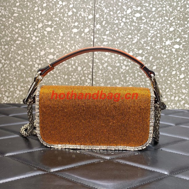 VALENTINO MINI LOCO imitation crystal shoulder bag WB0K53SL orange