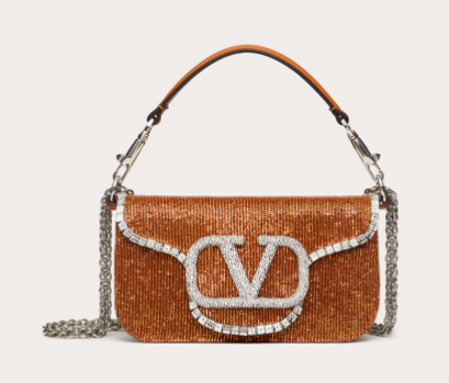 VALENTINO MINI LOCO imitation crystal shoulder bag WB0K53SL orange