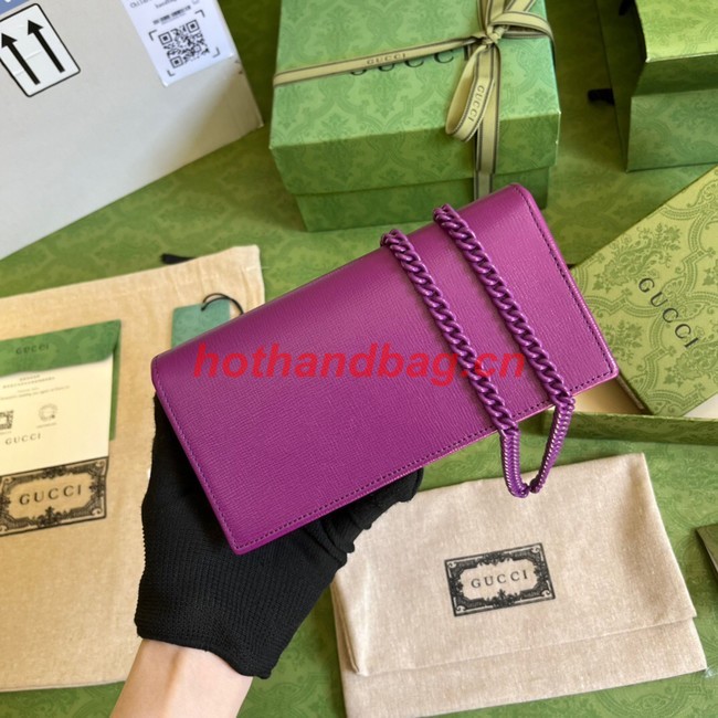 Gucci Horsebit 1955 wallet with chain 621892 purple