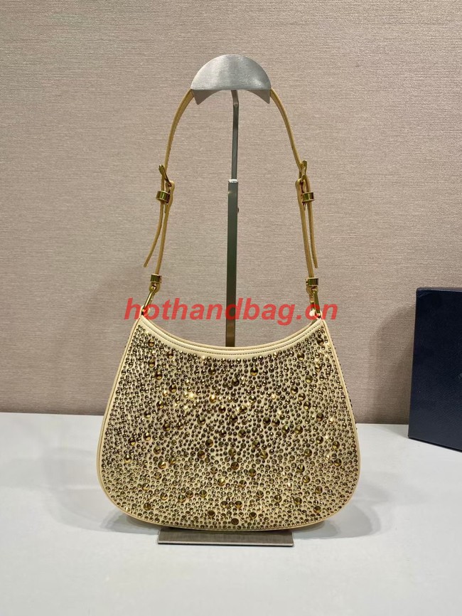 Prada Cleo satin bag with crystals 1BC169 gold