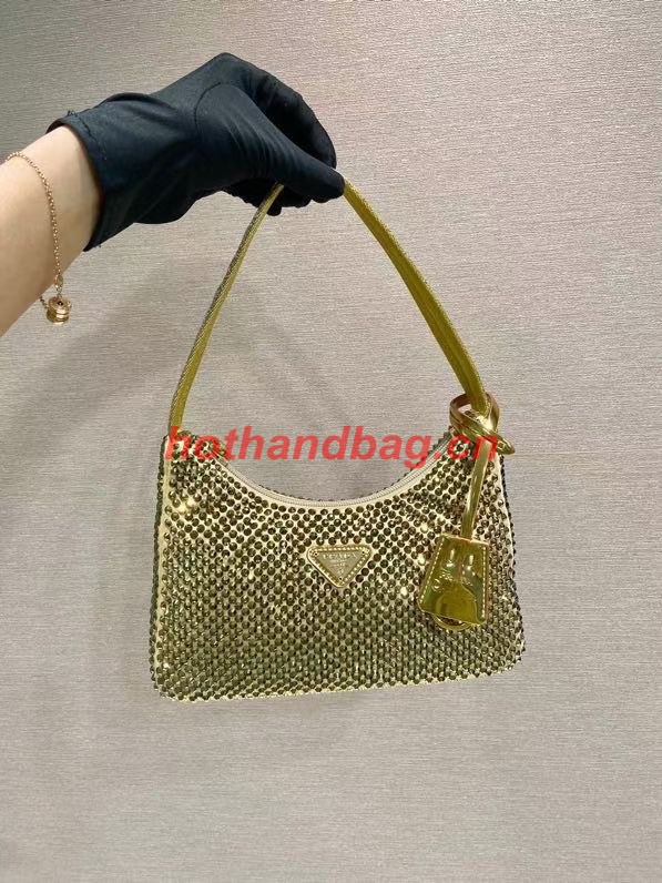 Prada Satin mini-bag with crystals 1BC515 gold 