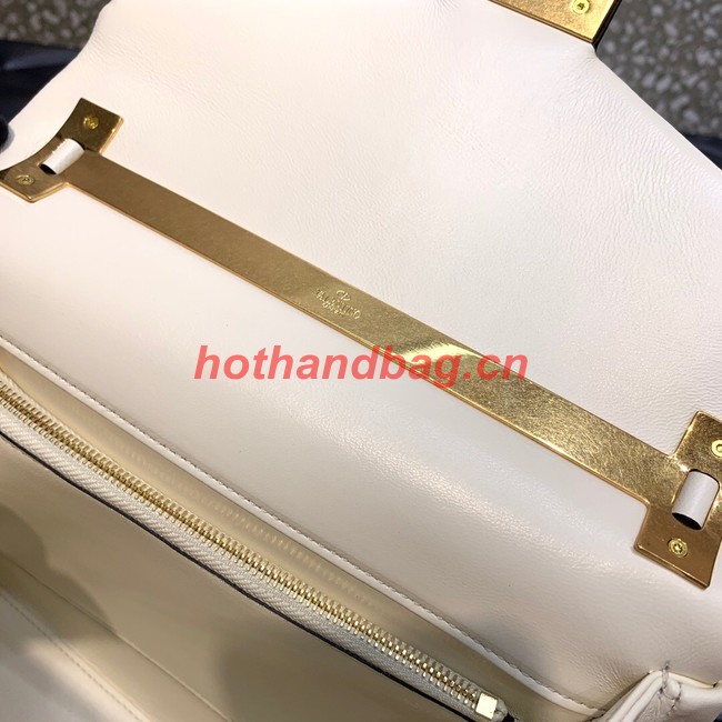 VALENTINO ONE STUD Small sheepskin shoulder bag WB0K83H white