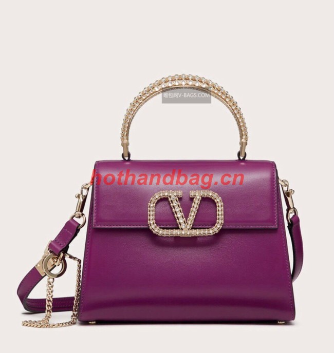 VALENTINO VSLING SMALL LOCO imitation crystal shoulder bag WB0F53NQ purple