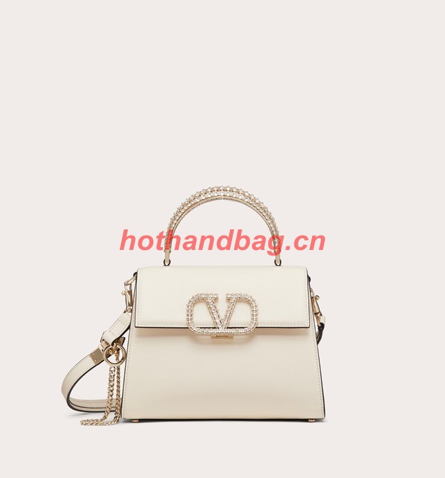 VALENTINO VSLING SMALL LOCO imitation crystal shoulder bag WB0F53NQ white