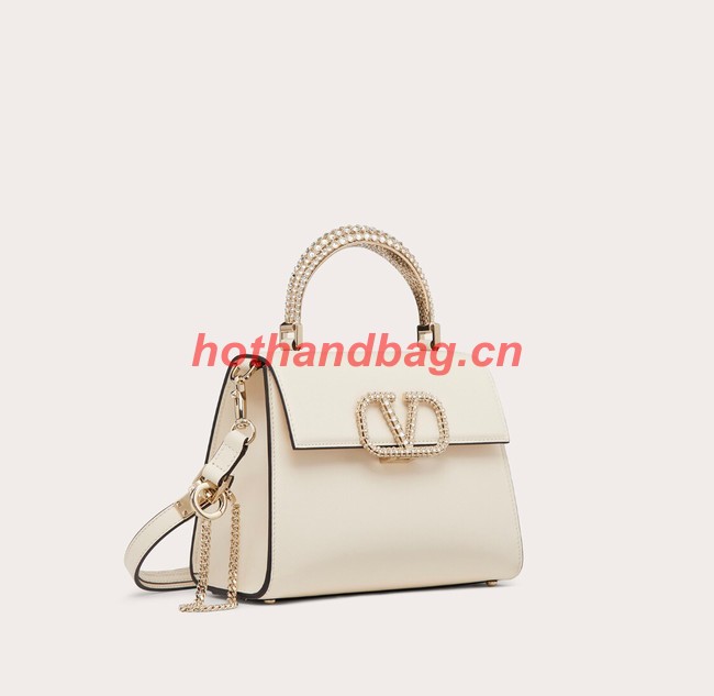 VALENTINO VSLING SMALL LOCO imitation crystal shoulder bag WB0F53NQ white