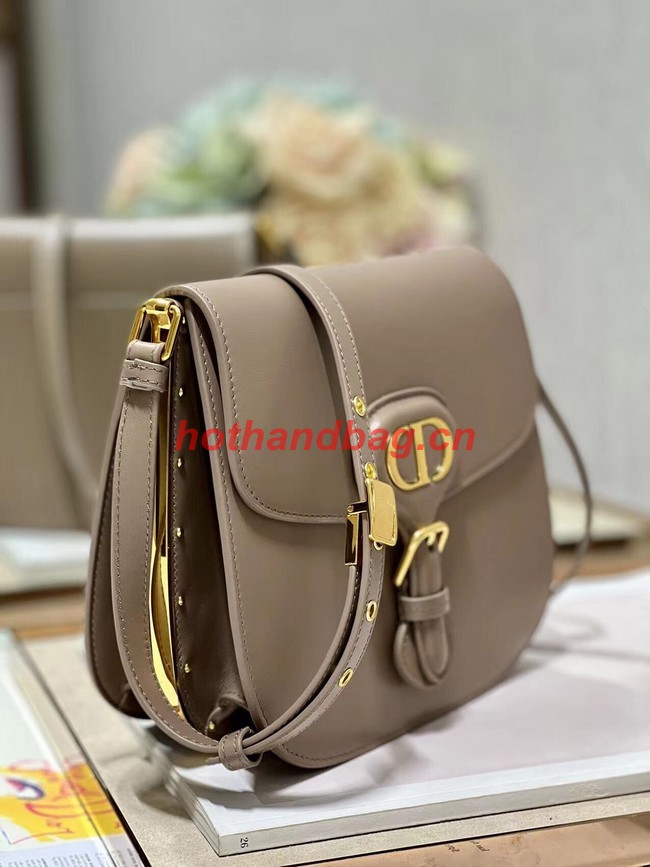 DIOR BOBBY FRAME BAG Cognac-Colored Box Calfskin M9333U Hazelnut