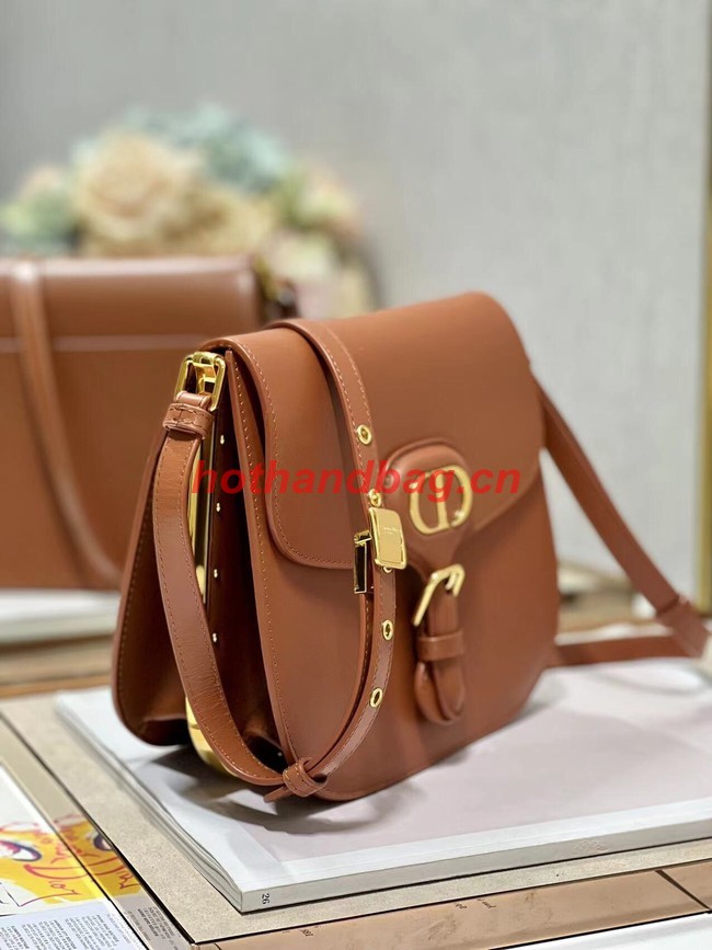 DIOR BOBBY FRAME BAG Cognac-Colored Box Calfskin M9333U brown