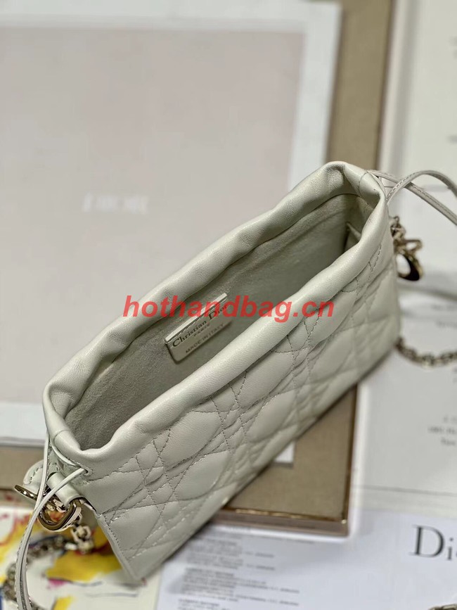 LADY DIOR TOP HANDLE DRAWSTRING MINI BAG Latte Cannage Lambskin S0981ON