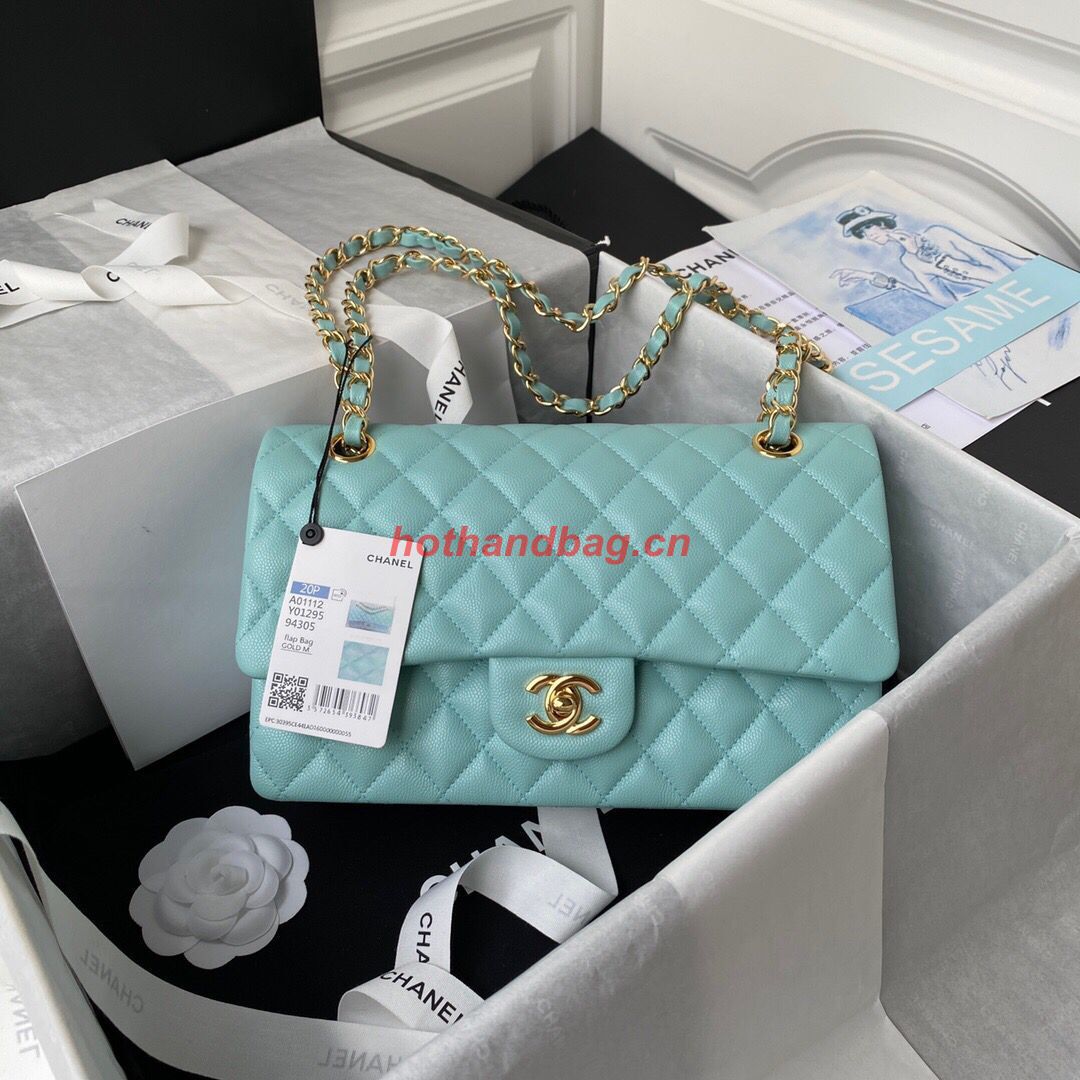 Chanel 2.55 Series Flap Bag Original Caviar Leather Y01295 A01112 Blue Gold-Tone hardware