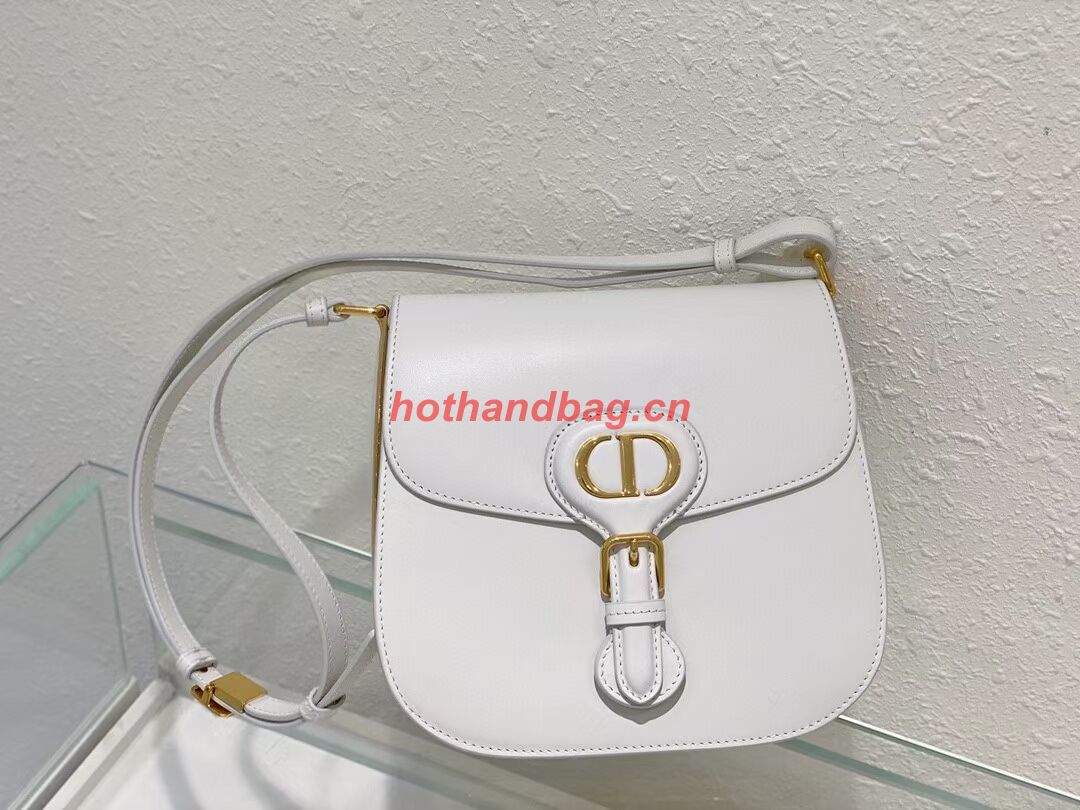 DIOR BOBBY FRAME BAG Cognac-Colored Box Calfskin M9333U white