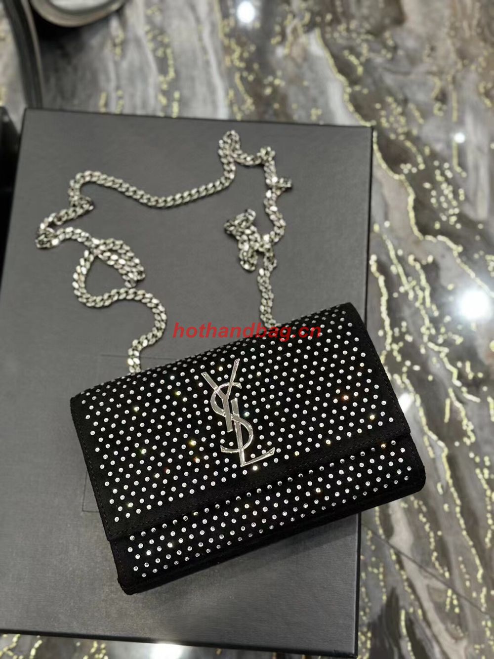 SAINT LAUREN KATE SMALL CHAIN BAG Y769330 BLACK