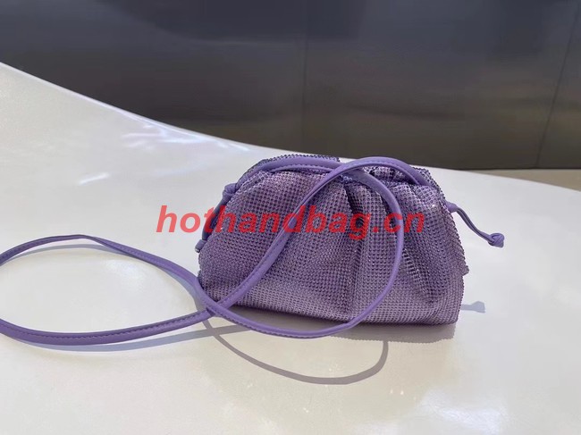 Bottega Veneta Mini crystals clutch with strap 585852 Purple