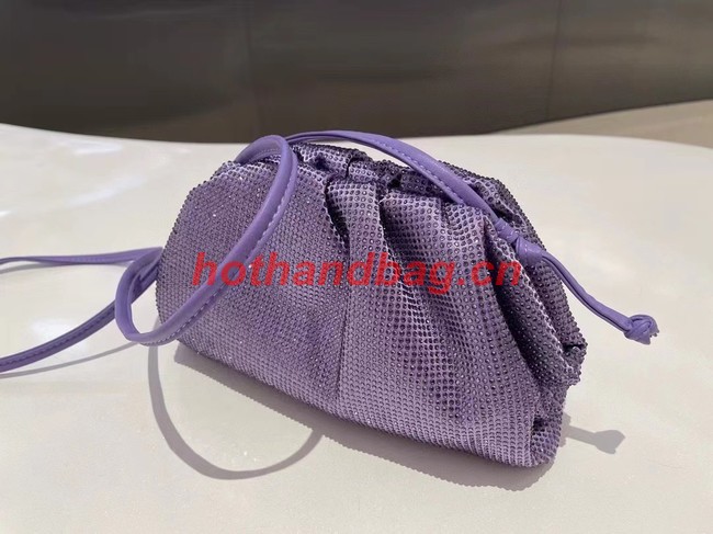 Bottega Veneta Mini crystals clutch with strap 585852 Purple