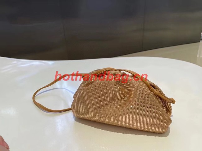 Bottega Veneta Mini crystals clutch with strap 585852 gold