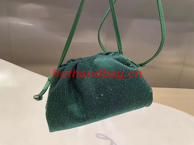 Bottega Veneta Mini crystals clutch with strap 585852 green