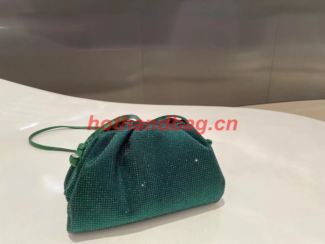 Bottega Veneta Mini crystals clutch with strap 585852 green