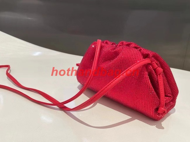 Bottega Veneta Mini crystals clutch with strap 585852 red