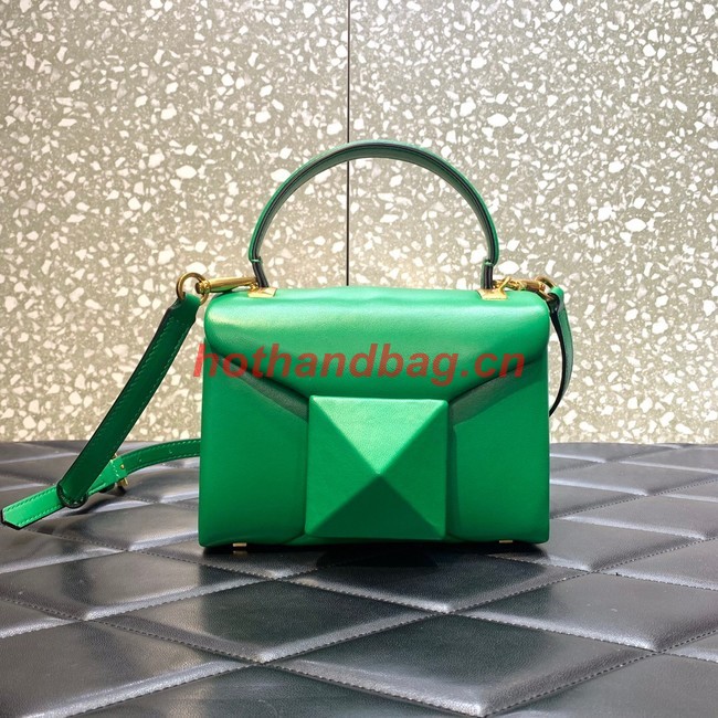 VALENTINO ONE STUD mini sheepskin shoulder bag WB0L13M green