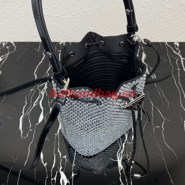 Prada Satin mini-bag with crystals 1BE067 black