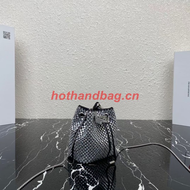 Prada Satin nano-bag with crystals 1NR016 black