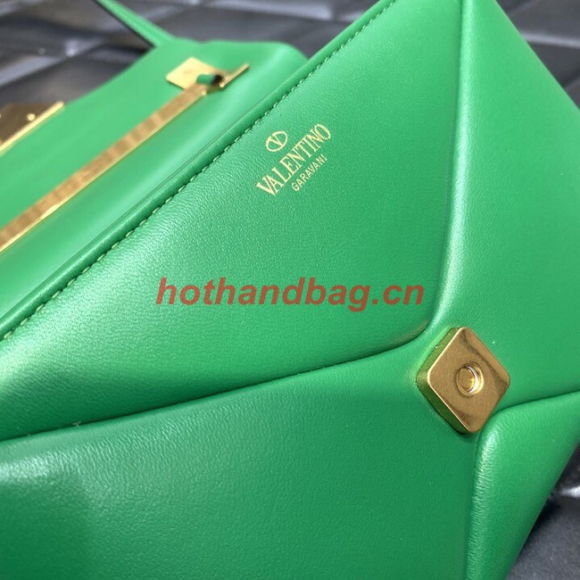 VALENTINO ONE STUD mini sheepskin shoulder bag WB0L13M green