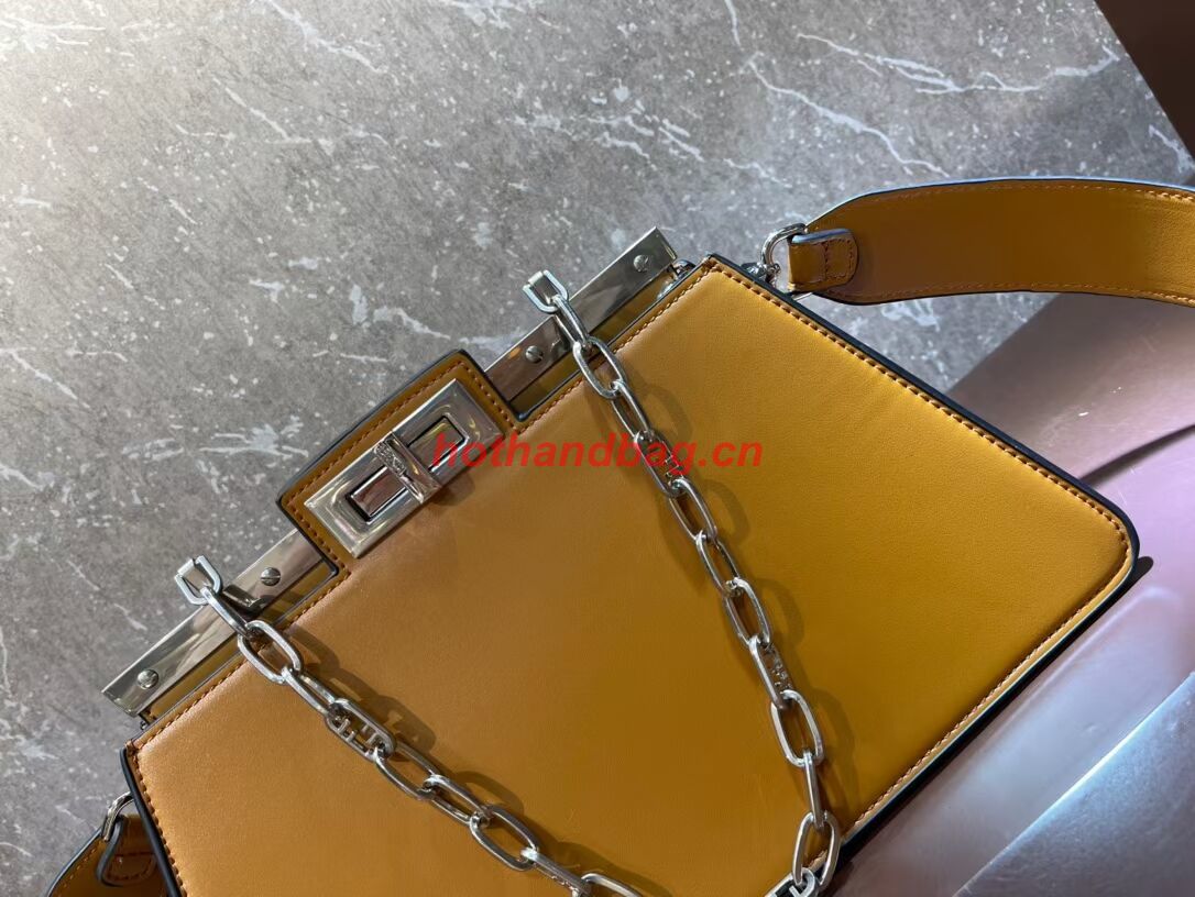 Fendi Peekaboo Cut Medium soft nappa leather bag 8BN340 YELLOW