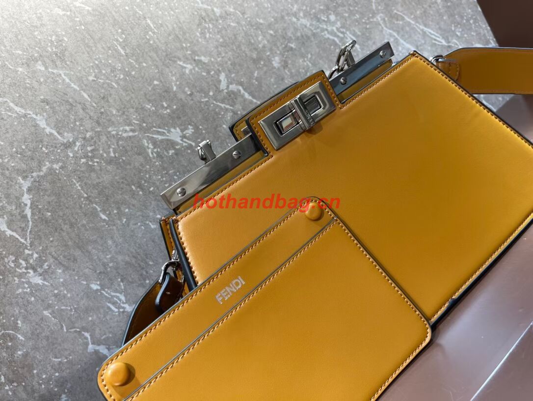 Fendi Peekaboo Cut Medium soft nappa leather bag 8BN340 YELLOW