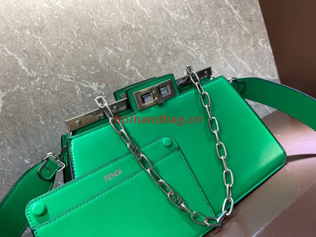 Fendi Peekaboo Cut Medium soft nappa leather bag 8BN340 green