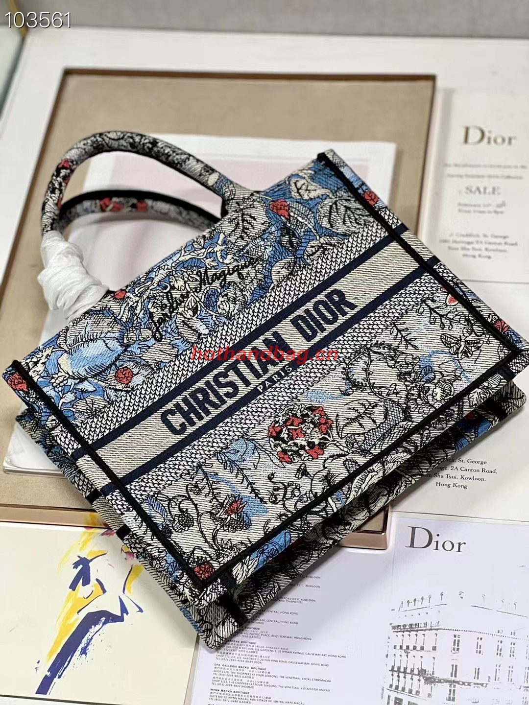 SMALL DIOR BOOK TOTE Embroidery M1265ZC