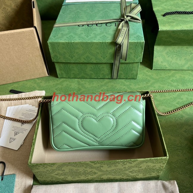 Gucci GG Marmont matelasse super mini bag 476433 Sage green