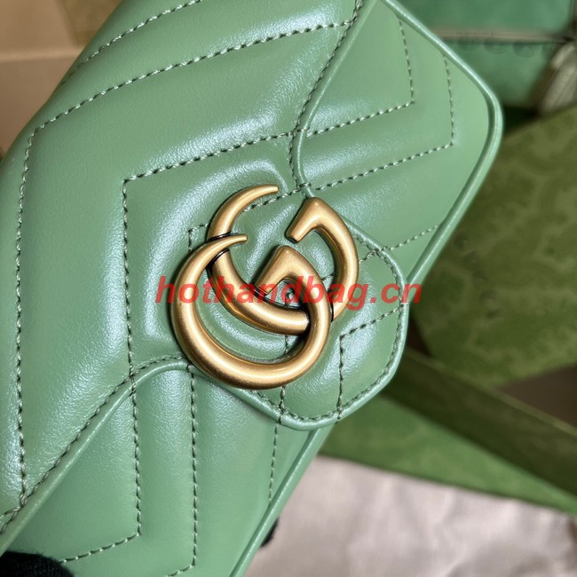 Gucci GG Marmont matelasse super mini bag 476433 Sage green