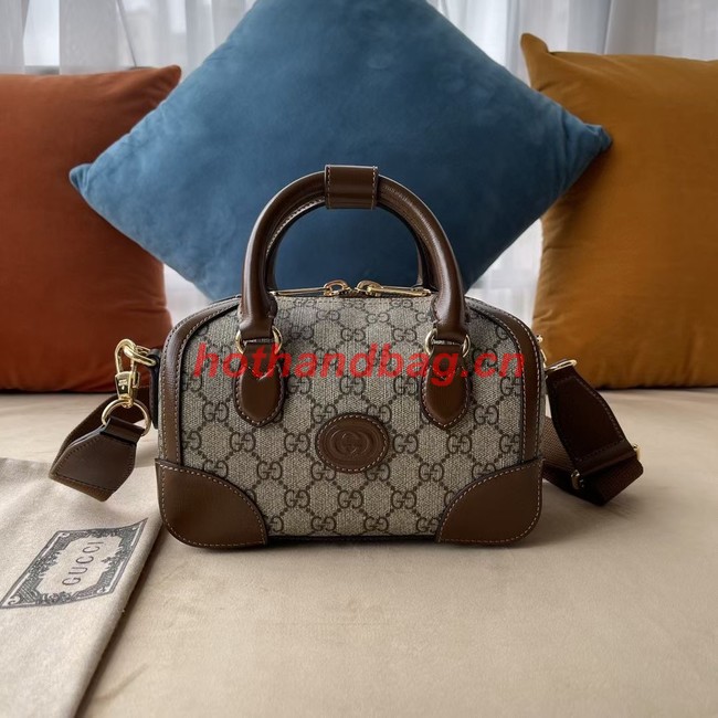 Gucci Small duffle bag with Interlocking G 723307 brown