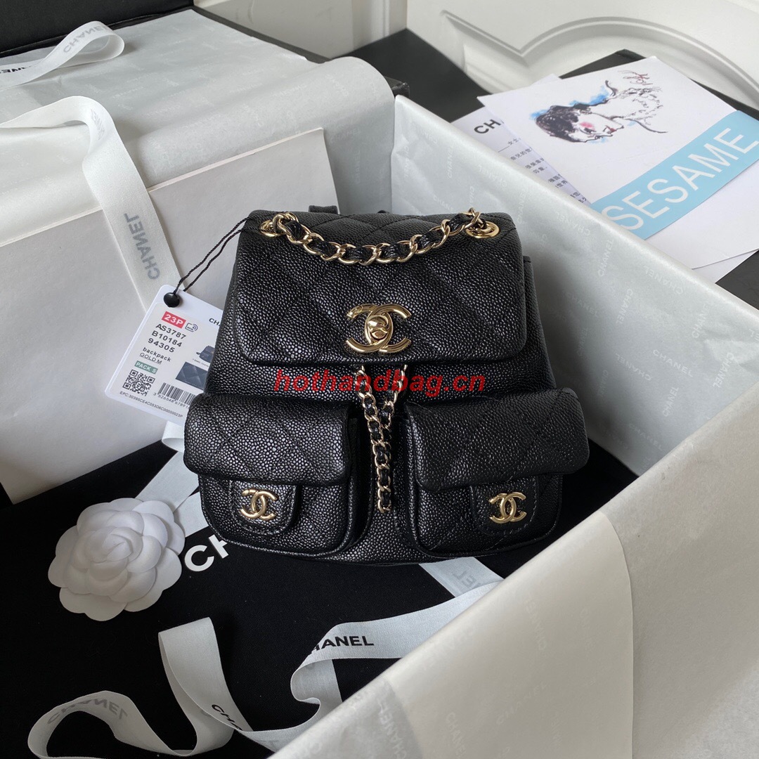 Chanel MINI BACKPACK AS3787 bLACK