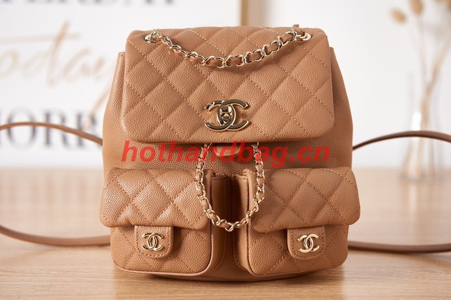 Chanel SMALL BACKPACK AS3860 brown