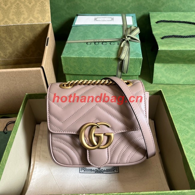 Gucci GG Marmont mini shoulder bag 739682 light pink