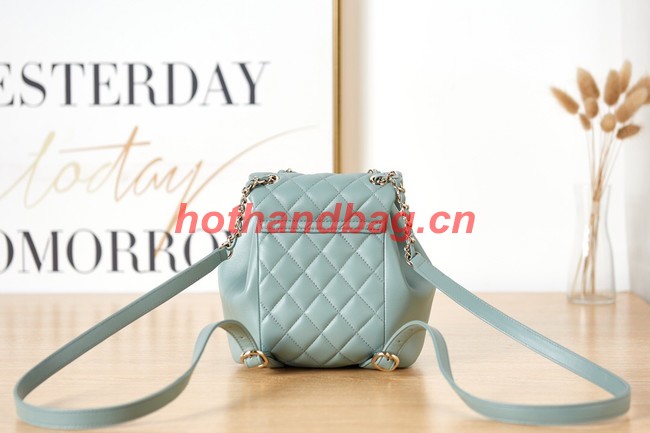 Chanel Backpack Sheepskin Original Leather AS2908 light blue