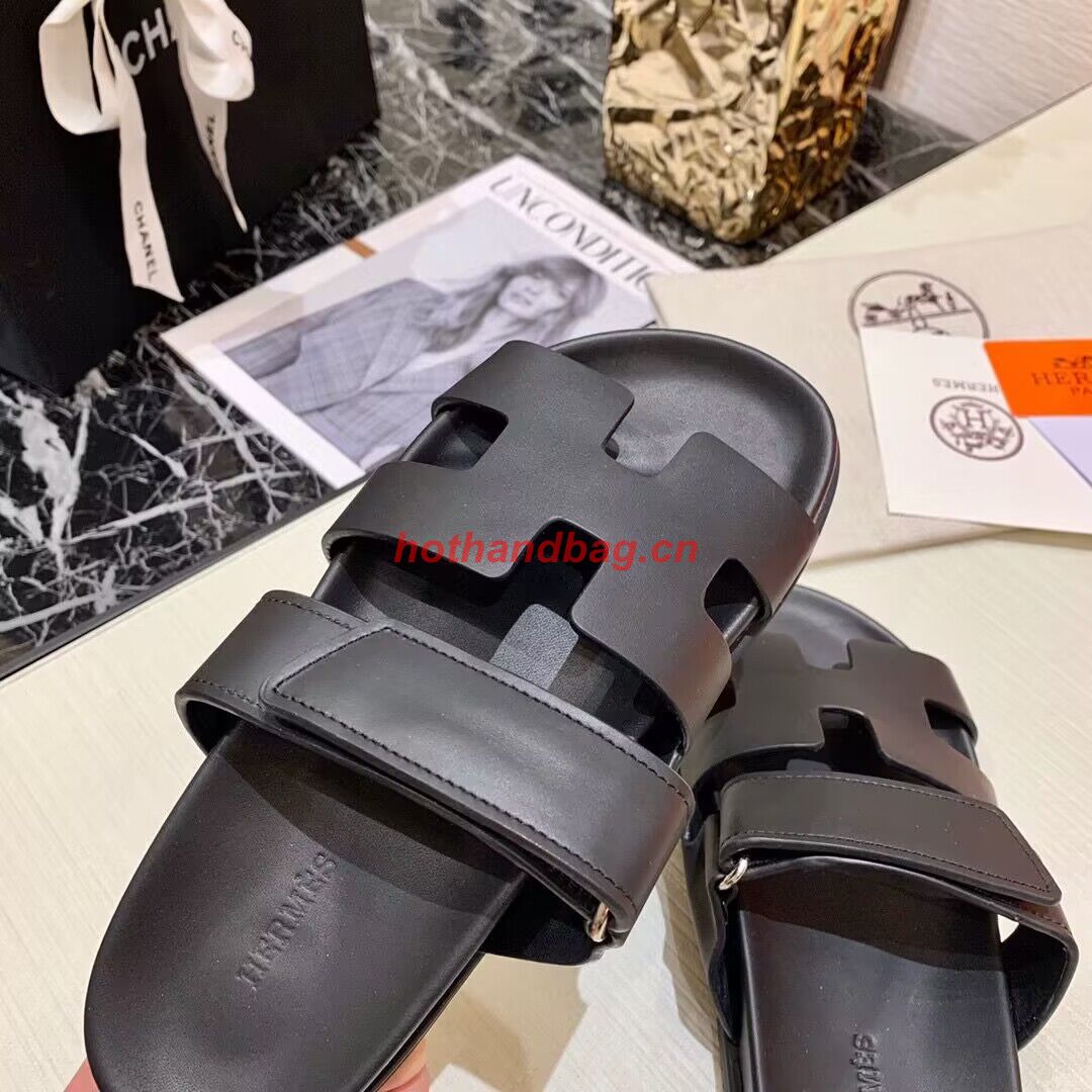 Hermes Shoes 2022 Chypre sandals HM63920 Black