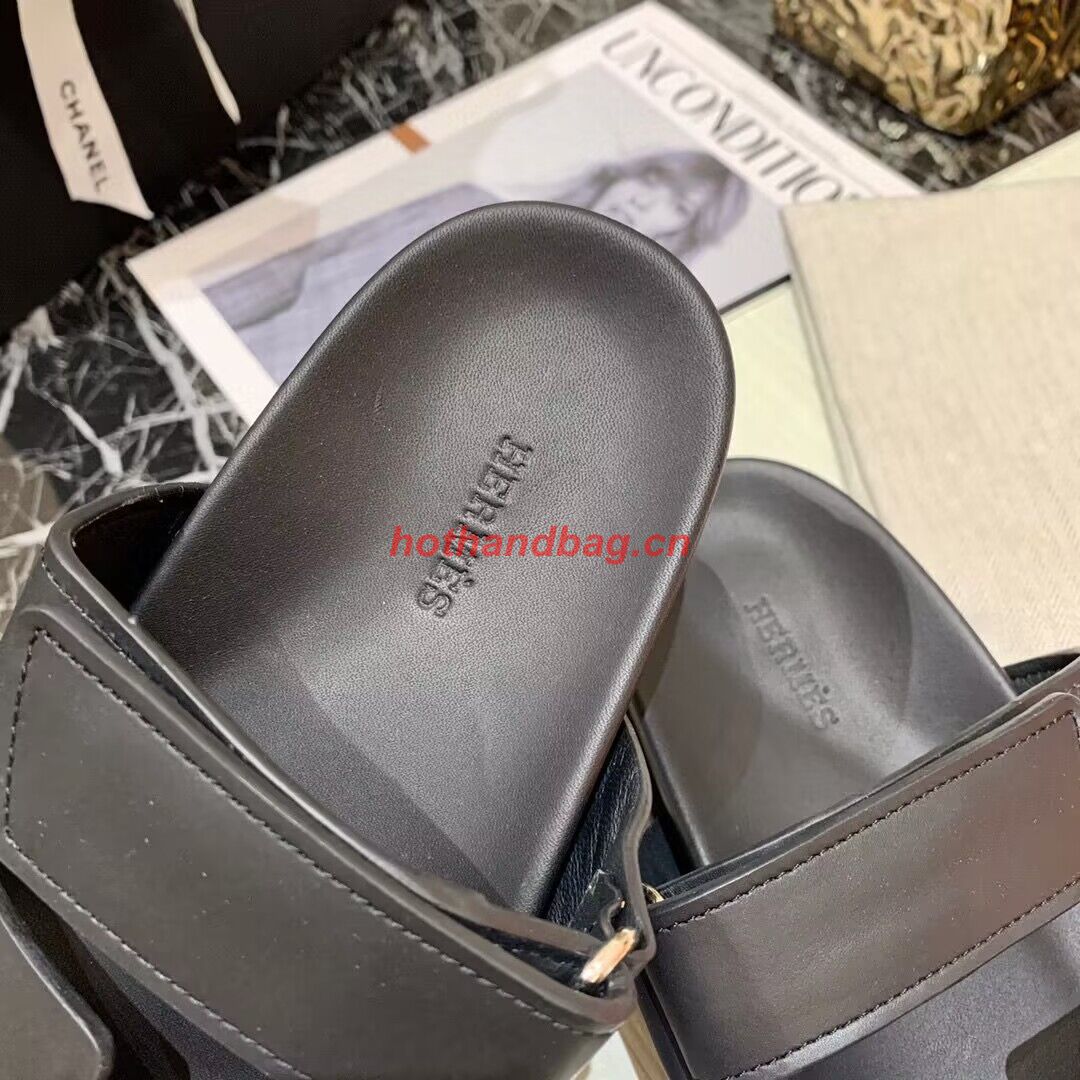 Hermes Shoes 2022 Chypre sandals HM63920 Black