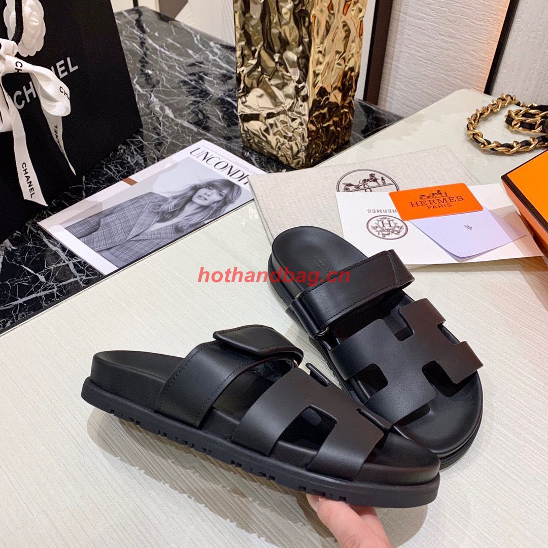 Hermes Shoes 2022 Chypre sandals HM63920 Black