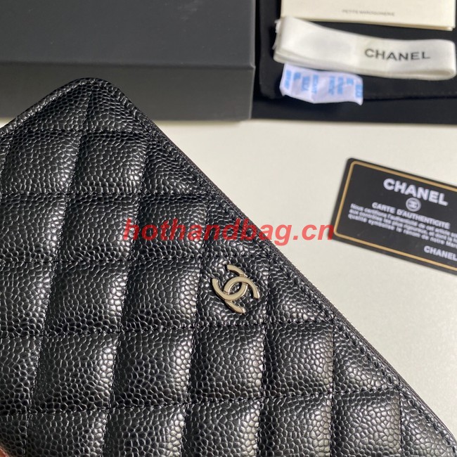 Chanel Calfskin Leather & Gold-Tone Metal AP0242 black