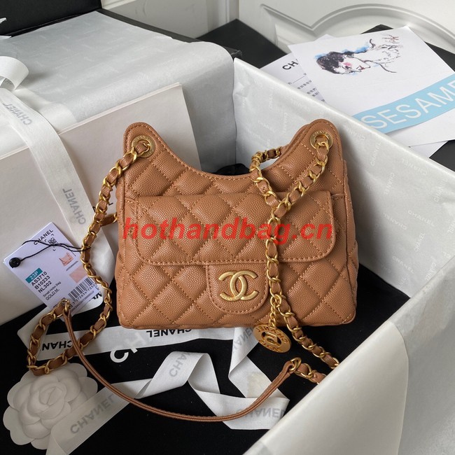 Chanel SMALL HOBO BAG AS3710 BROWN