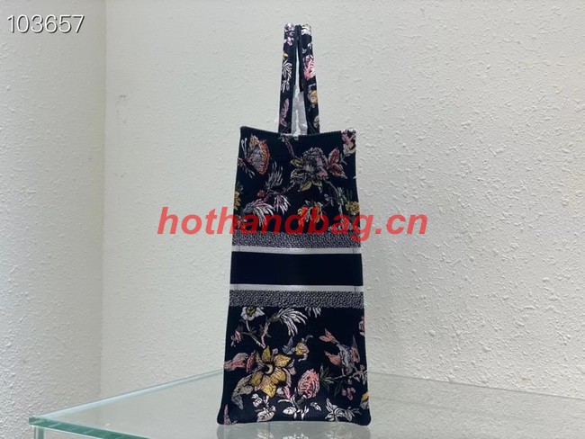 LARGE DIOR BOOK TOTE black Multicolor Dior Jardin Botanique Embroidery M1286ZEA