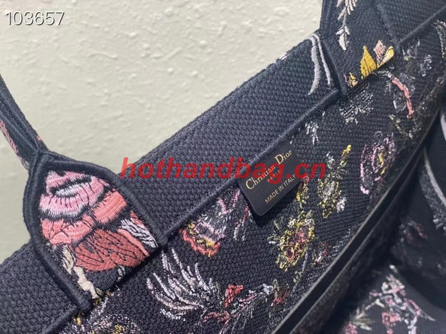 LARGE DIOR BOOK TOTE black Multicolor Dior Jardin Botanique Embroidery M1286ZEA